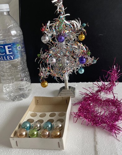 Vintage silver wired tinsel - wired,