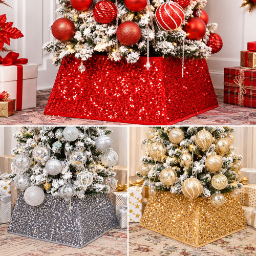 Sequin square christmas tree - square,