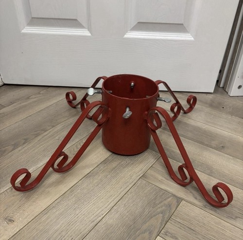 Red metal christmas tree stand - metal,